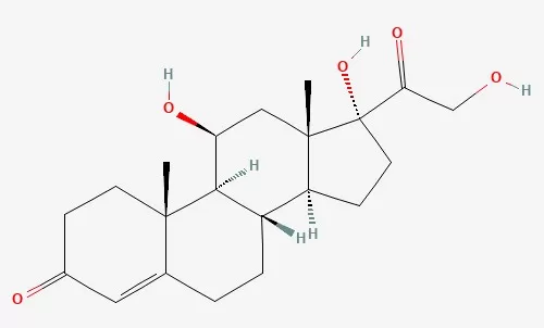 The molecular structure of cortisol (image adapted from PubChem)